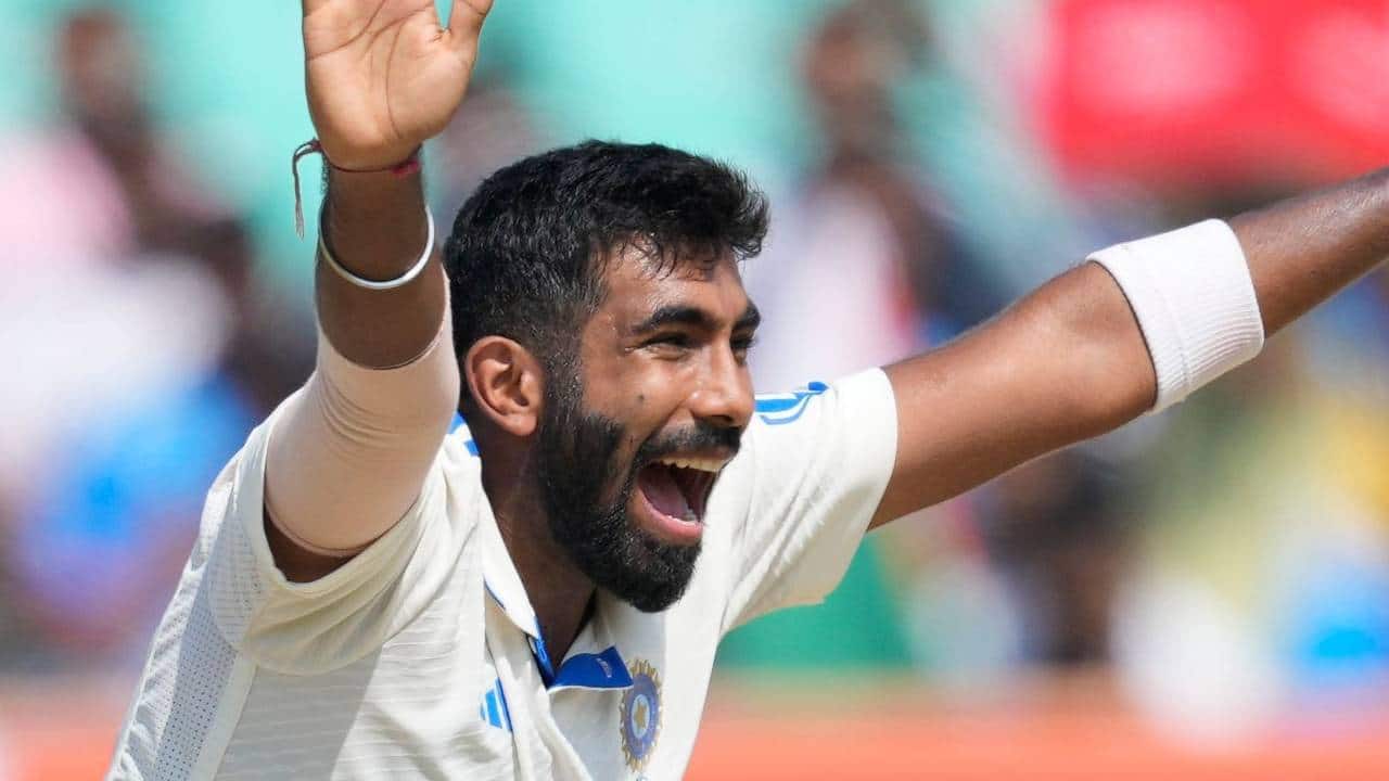 Bumrah taking a wicket during a Test match