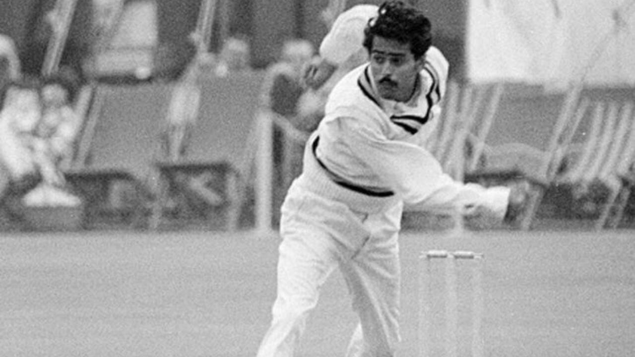 Chandrasekhar bowling during a Test match