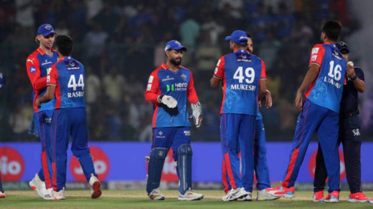 The Delhi Capitals team during an IPL match