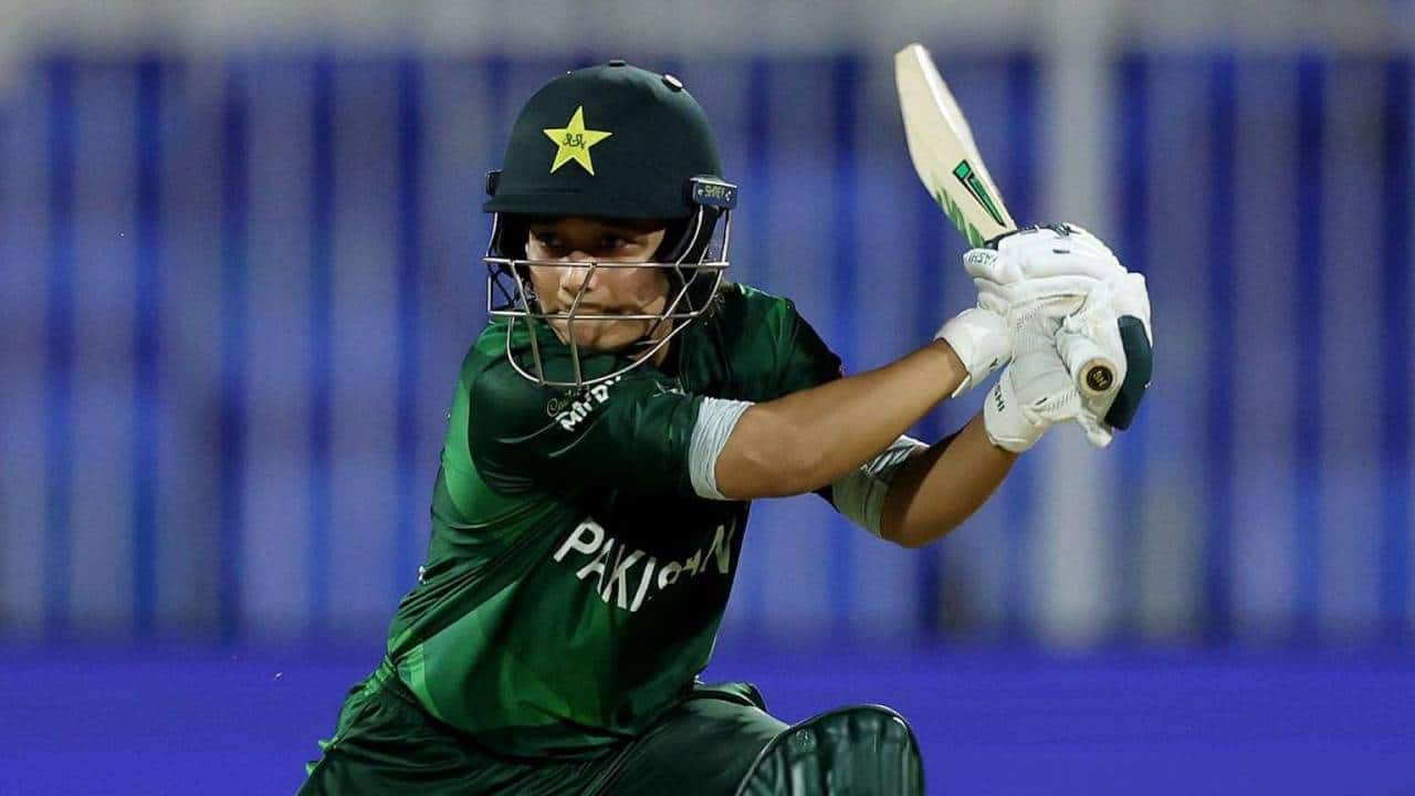Fatima batting during a T20I