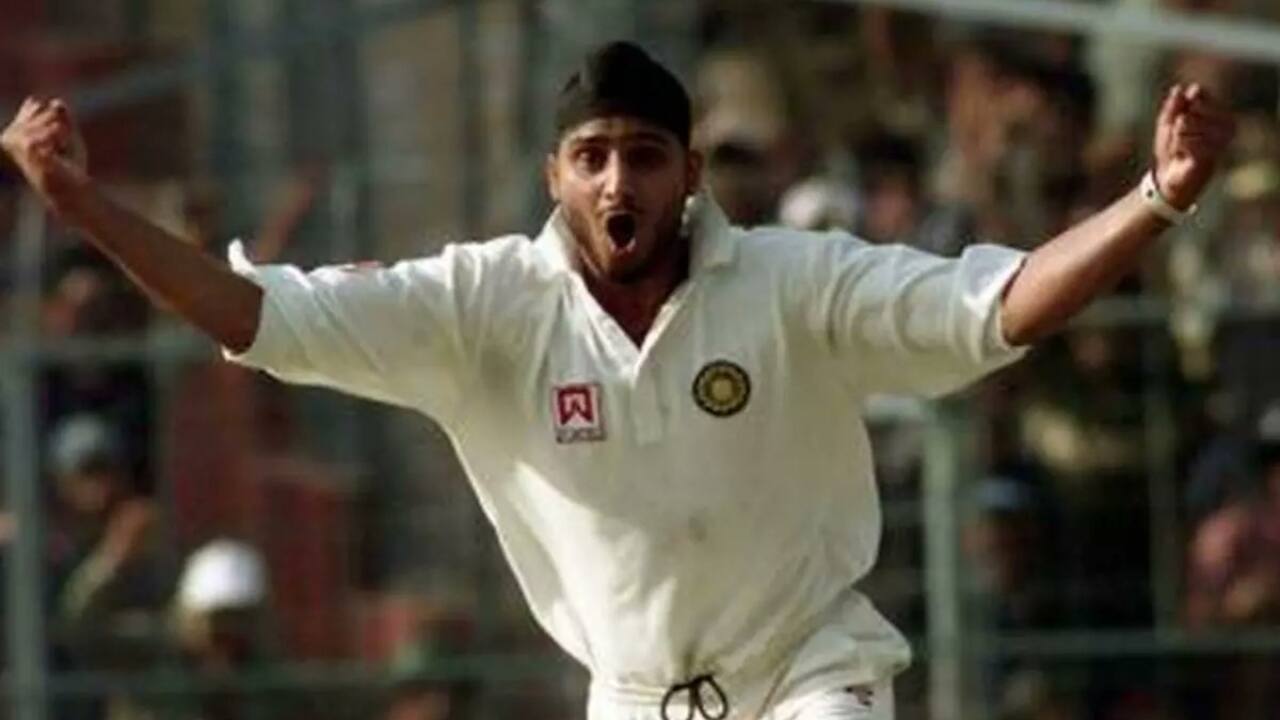 Harbhajan taking a Test wicket