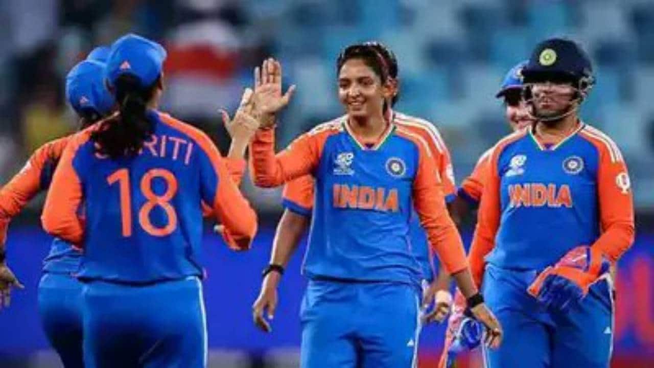 The Indian team during the match against Pakistan