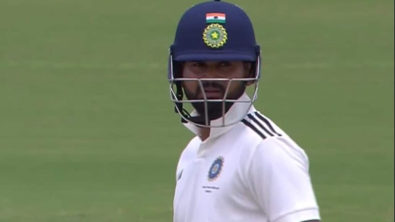Iyer batting in a Duleep Trophy match
