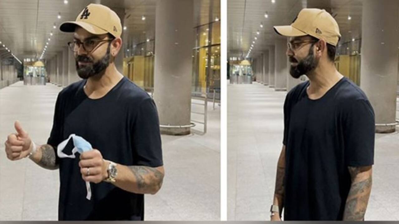 Kohli at the Mumbai airport