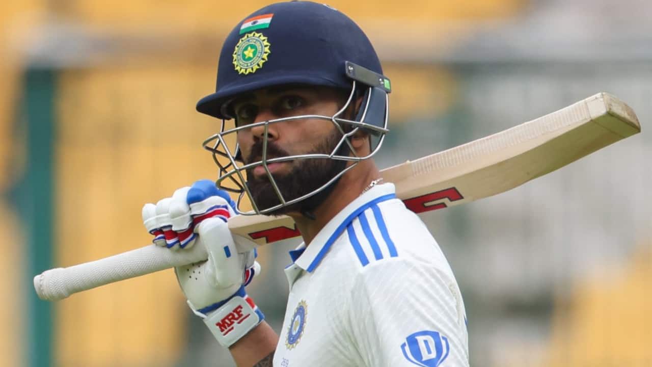 Kohli batting during a Test match