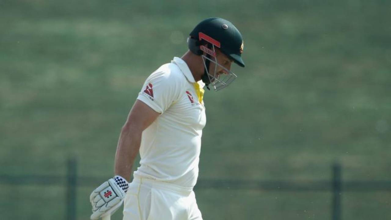 Marsh batting during a Test match