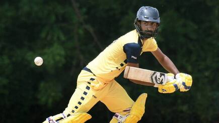Vijay hazare trophy tamil nadu batter n jagadeesan hit 7 fours in 1 over video goes viral