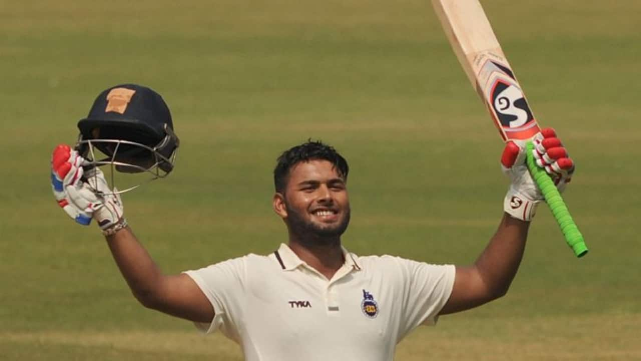 Pant scoring a century in Ranji Trophy