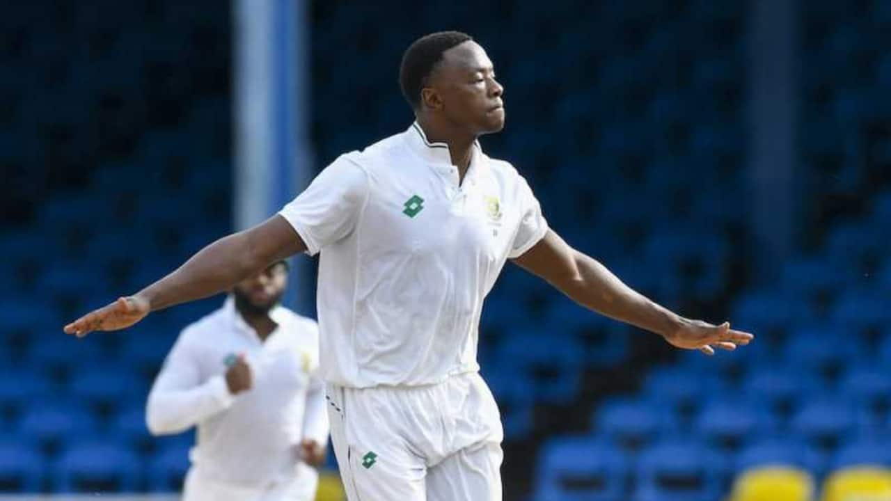 Rabada taking a Test wicket