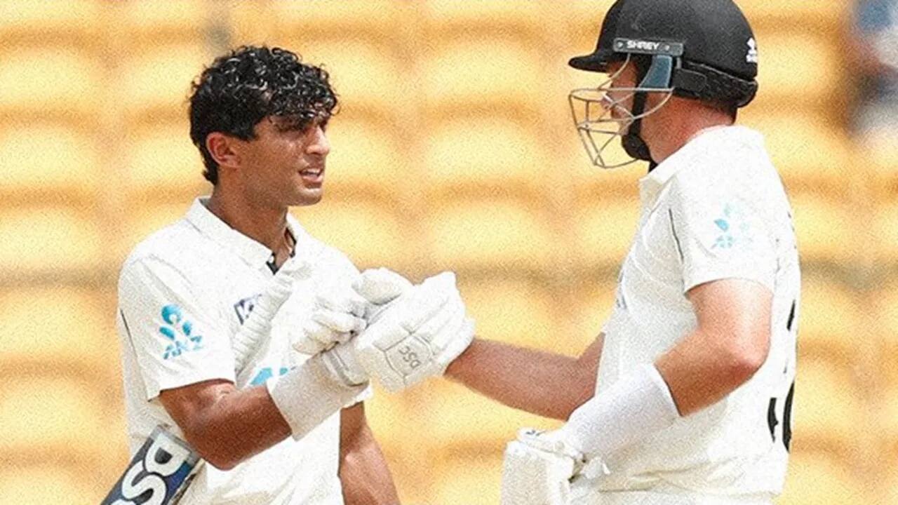 Rachin Ravindra and Tim Southee