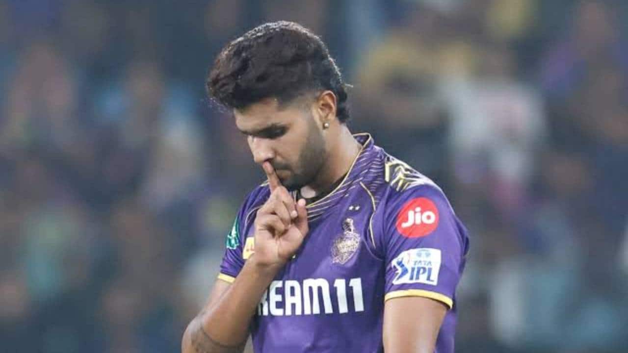 Rana bowling for KKR in IPL