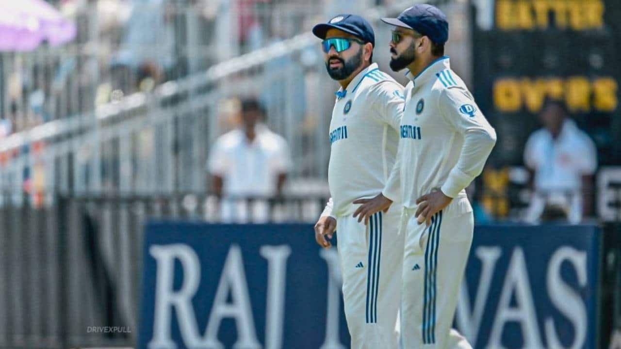 Rohit and Virat fielding during a Test match