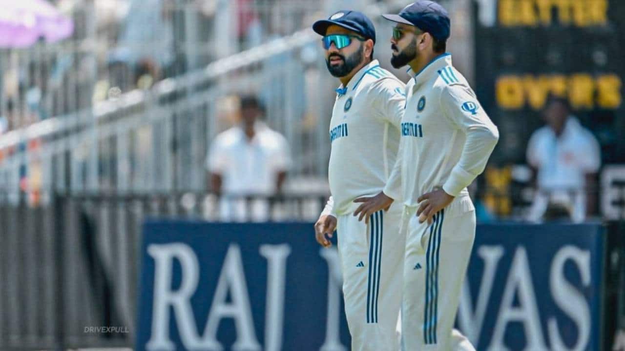 Rohit and Virat fielding during a Test match