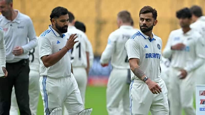 Rohit and Virat during a Test match Rohit and Virat during a Test match