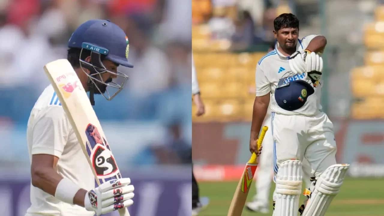 KL Rahul and Sarfaraz Khan during a Test match