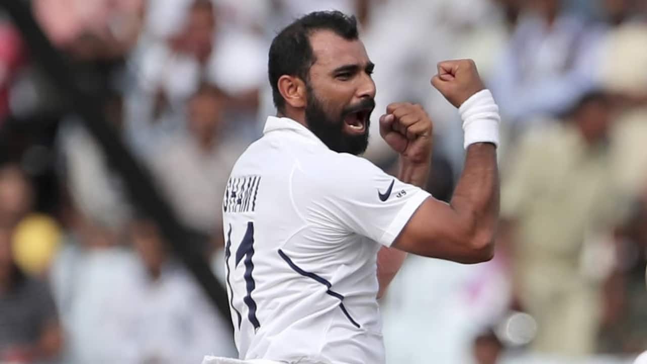 Shami taking a Test wicket