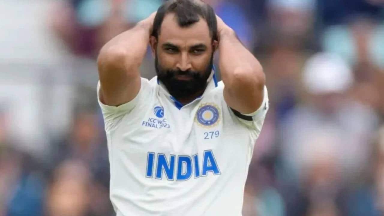 Shami bowling during a Test match
