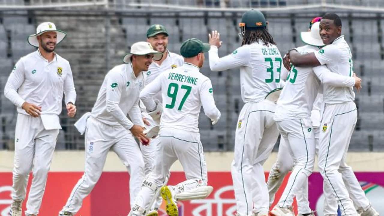South African Test team during the match against Bangladesh