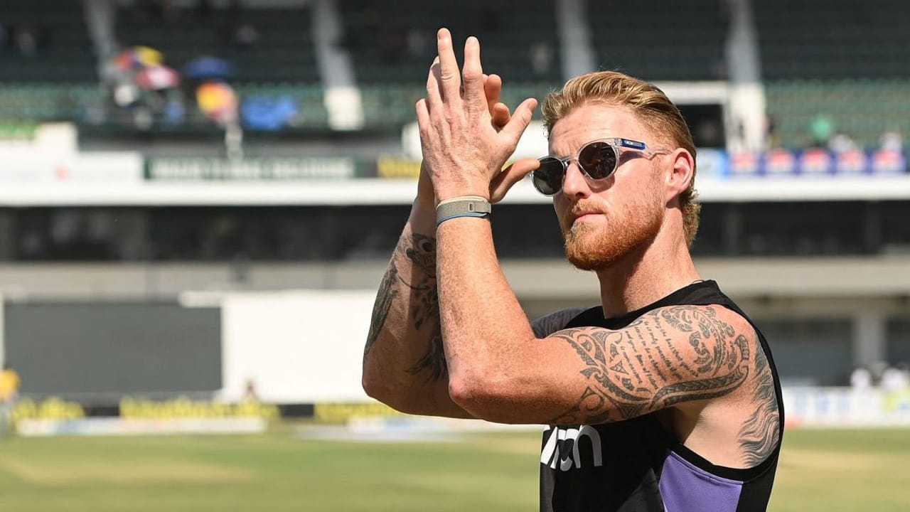Stokes training with England team