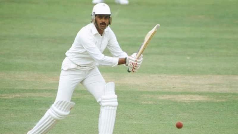 Vengsarkar batting during a Test match