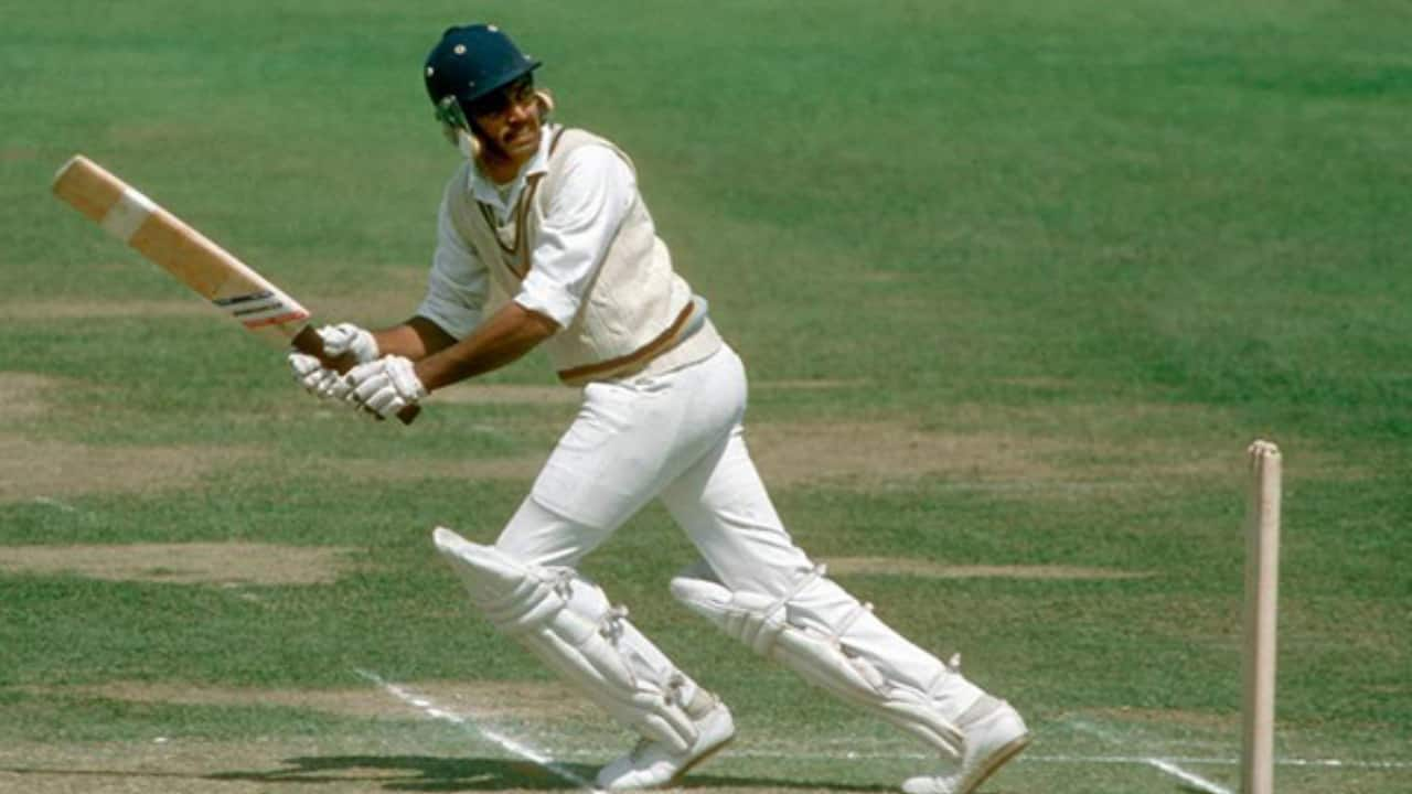 Vengsarkar batting during a Test match