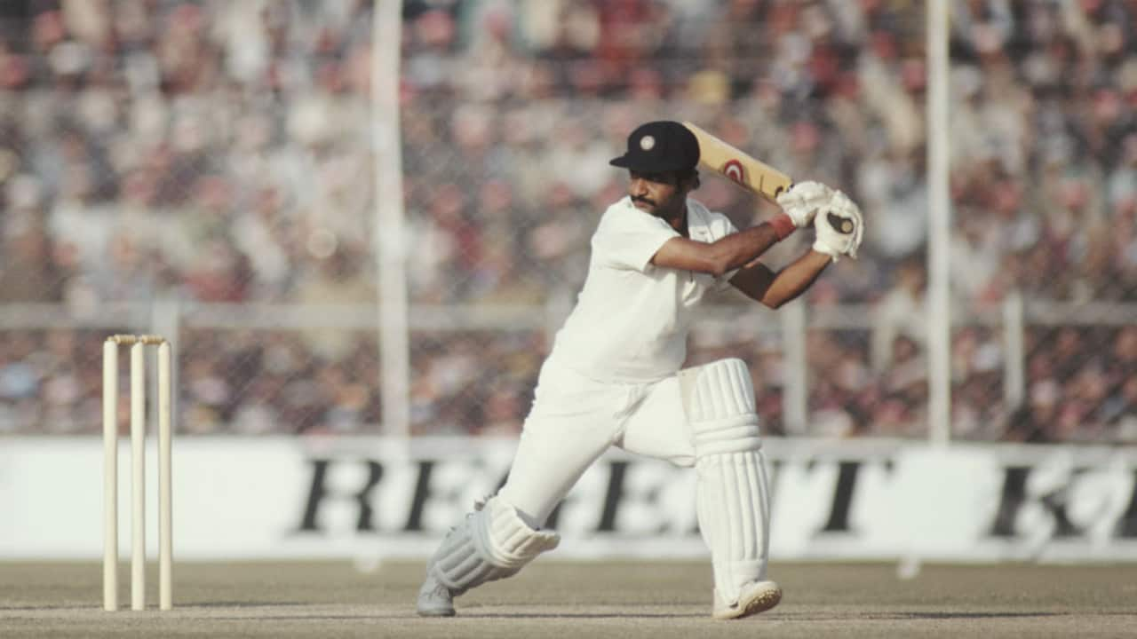 Viswanath batting during a Test match