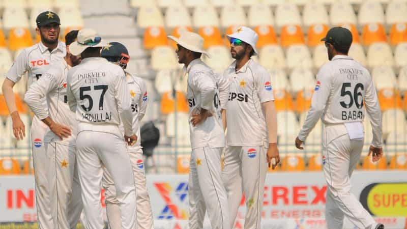 Pakistan team during a Test match