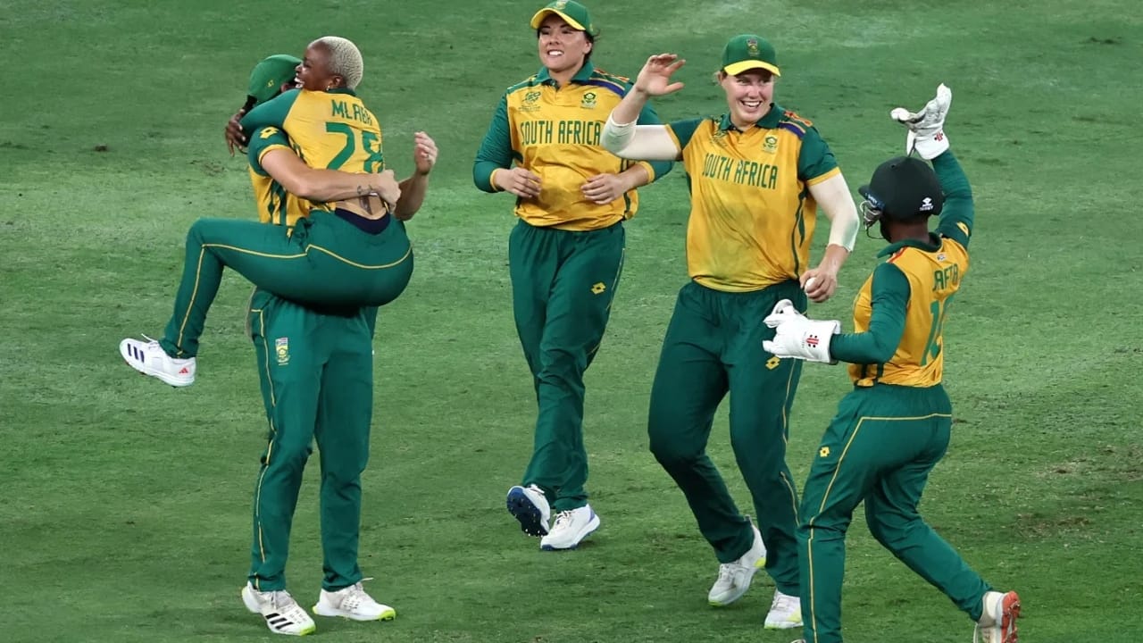 South African team during the match against Australia