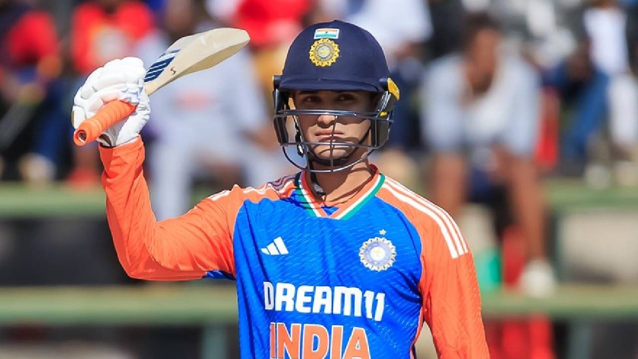 Abhishek batting during a T20I