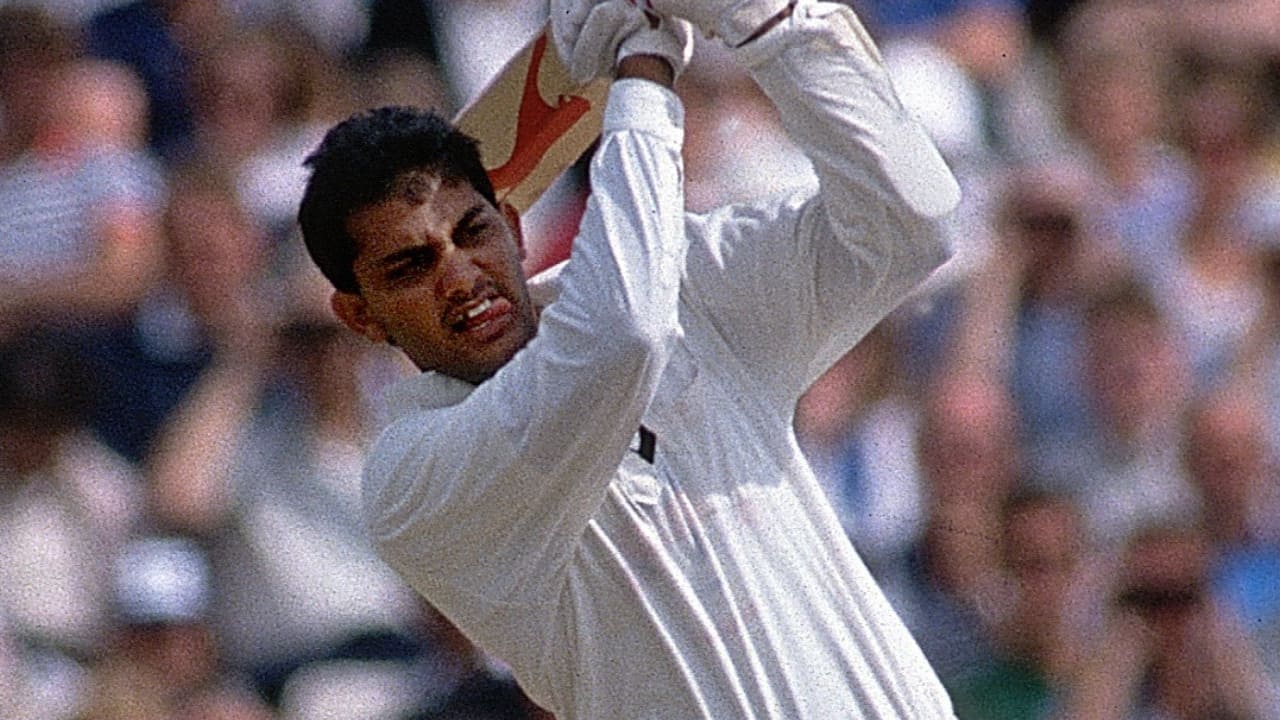 Azharuddin batting during a Test match