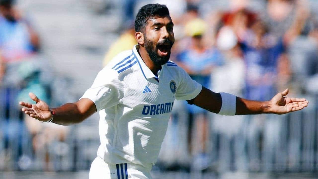 Bumrah taking a Test wicket