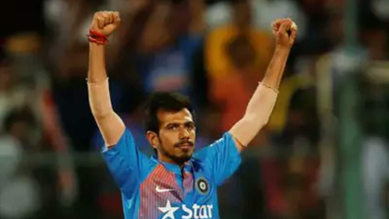 Chahal picking up a wicket during a T20I