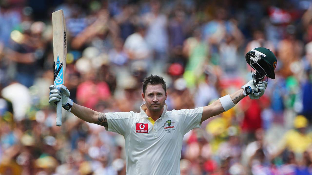 Clarke scoring a Test century