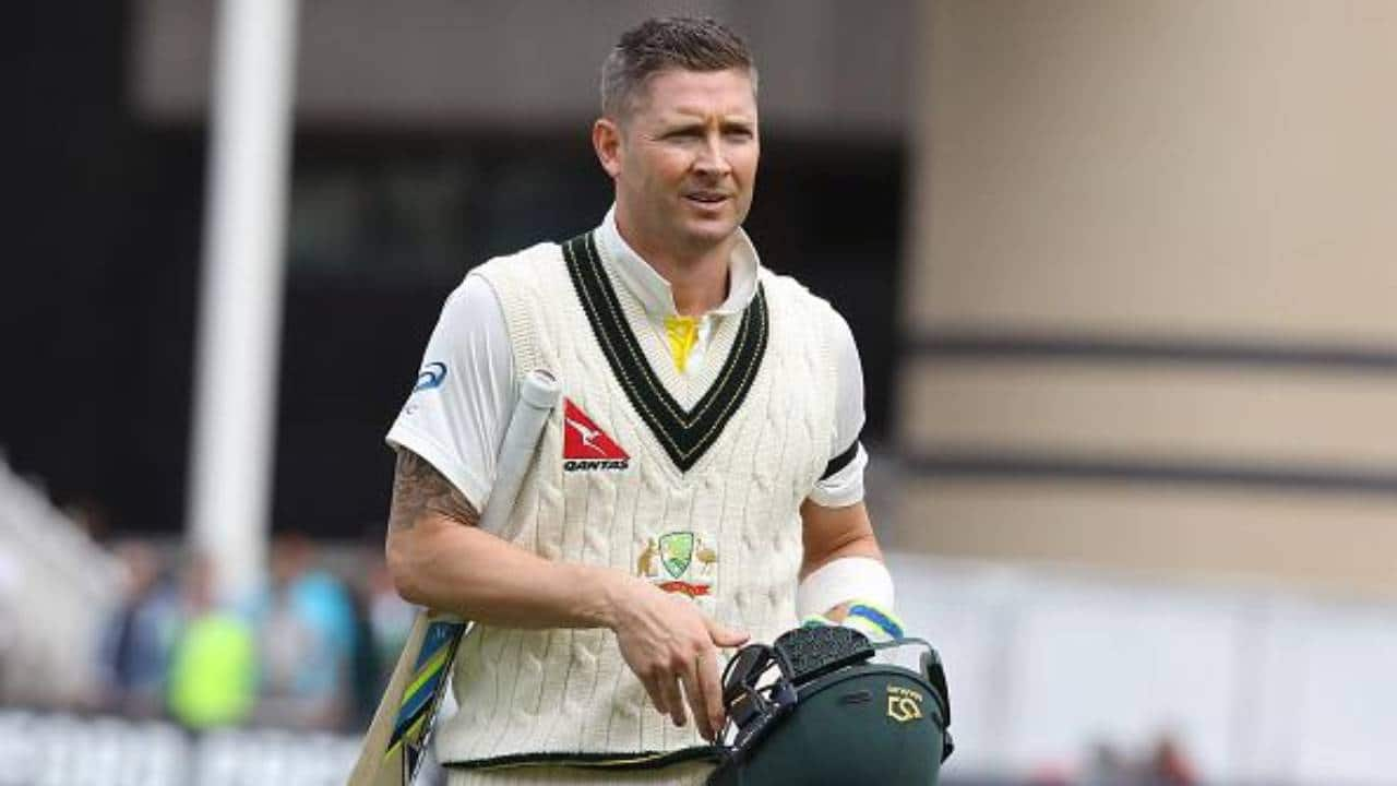 Clarke batting during a Test match