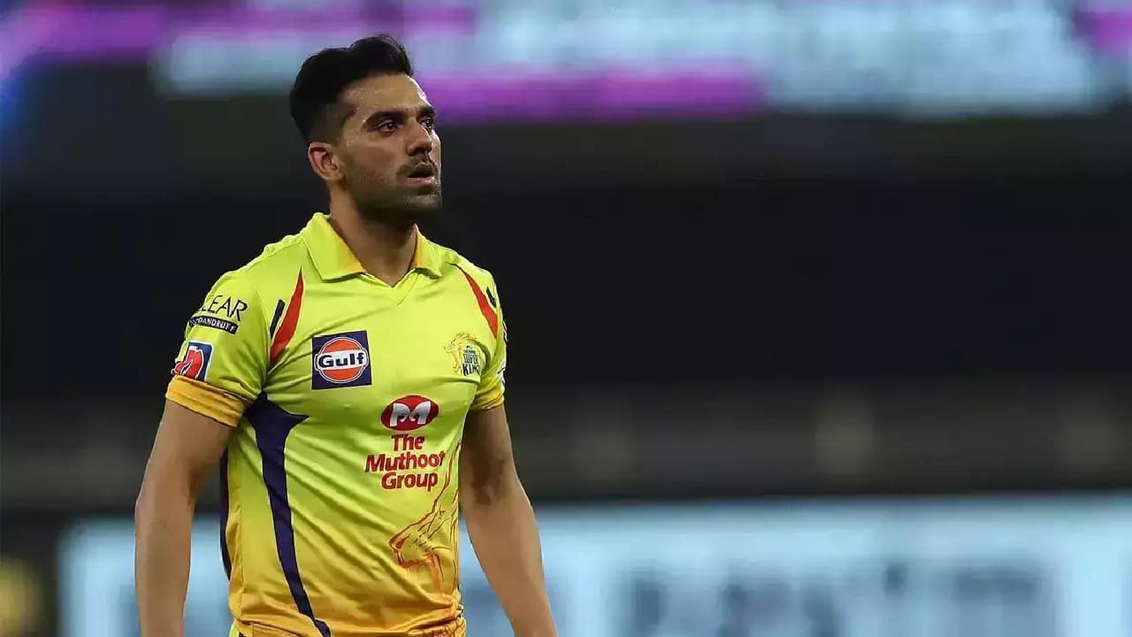 Chahar bowling for CSK in IPL