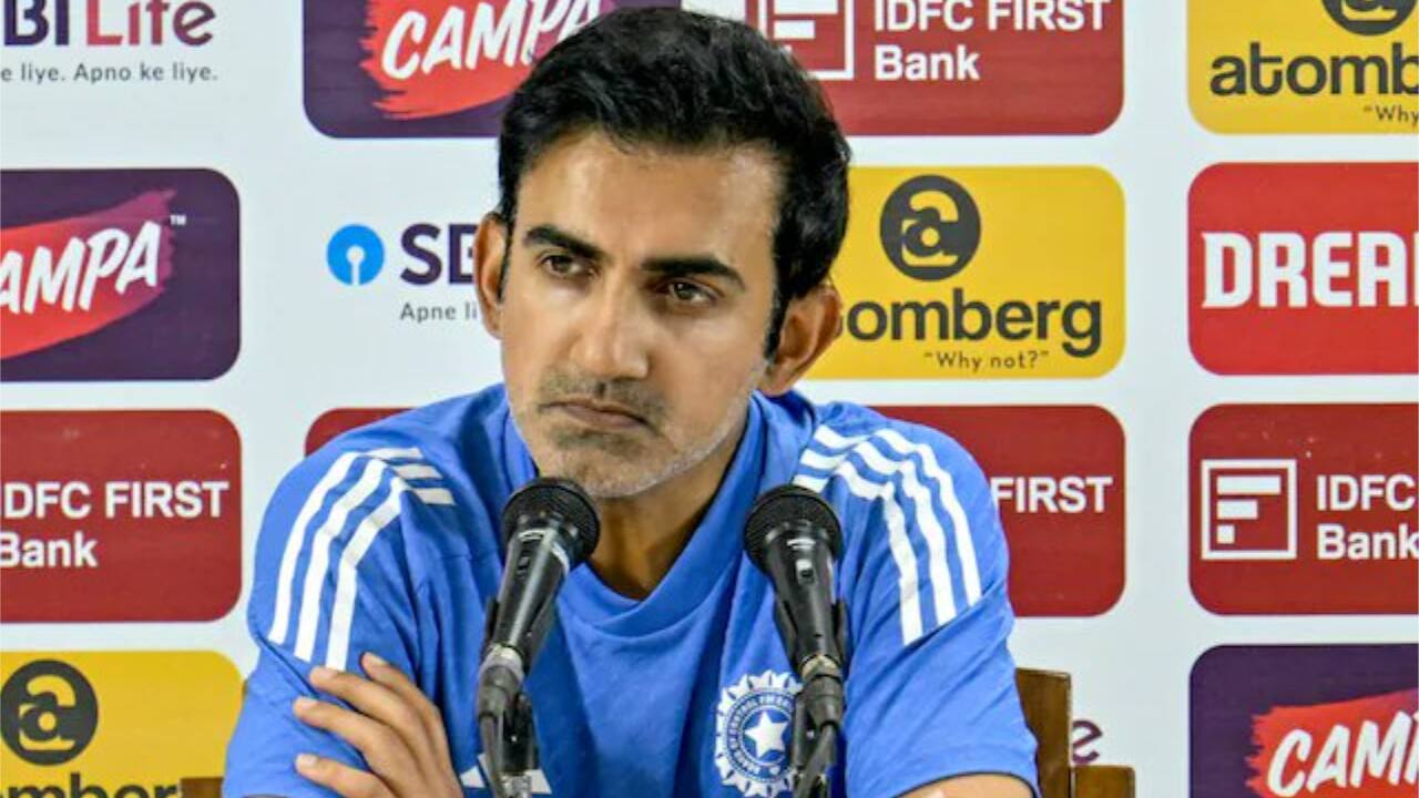 Gambhir at the press conference