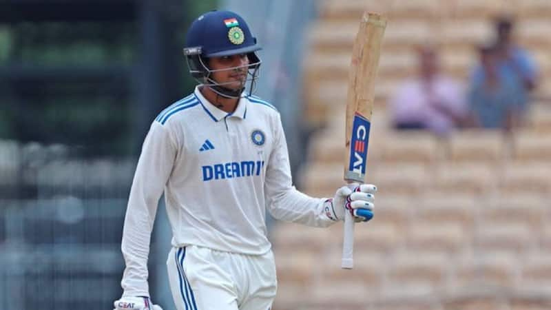 Gill batting during a Test match Gill batting during a Test match