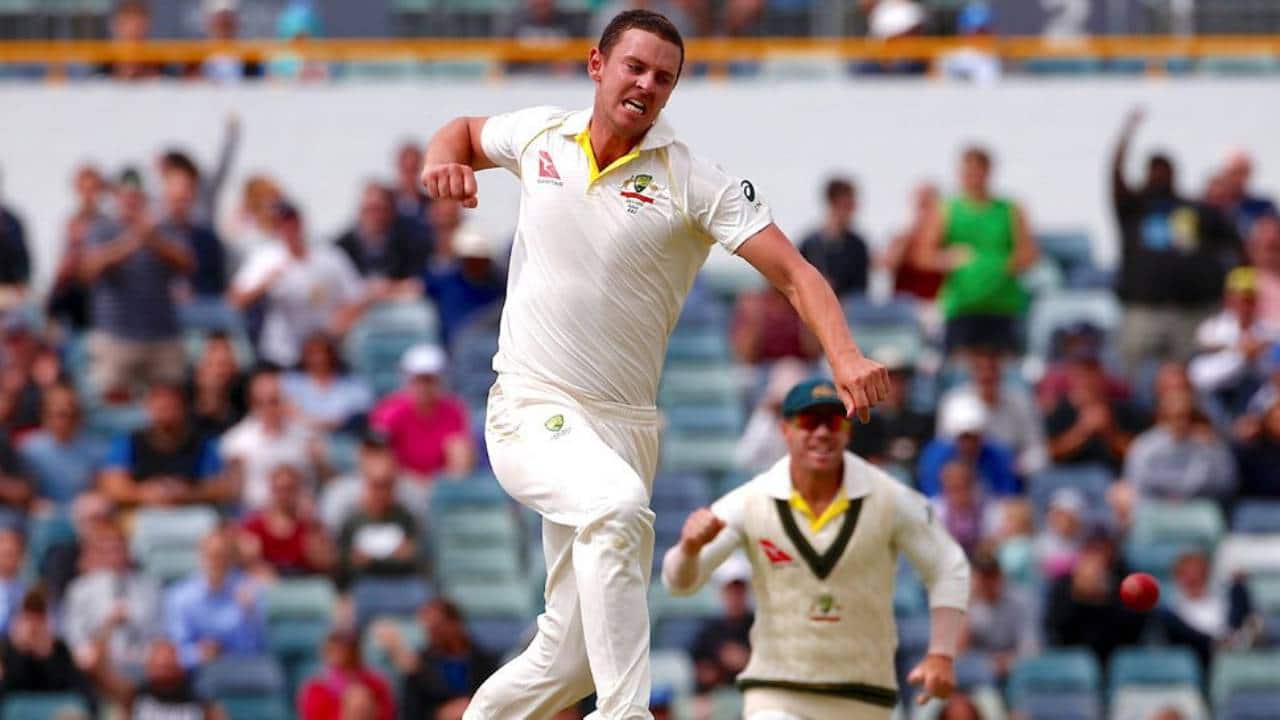 Hazlewood taking a Test wicket