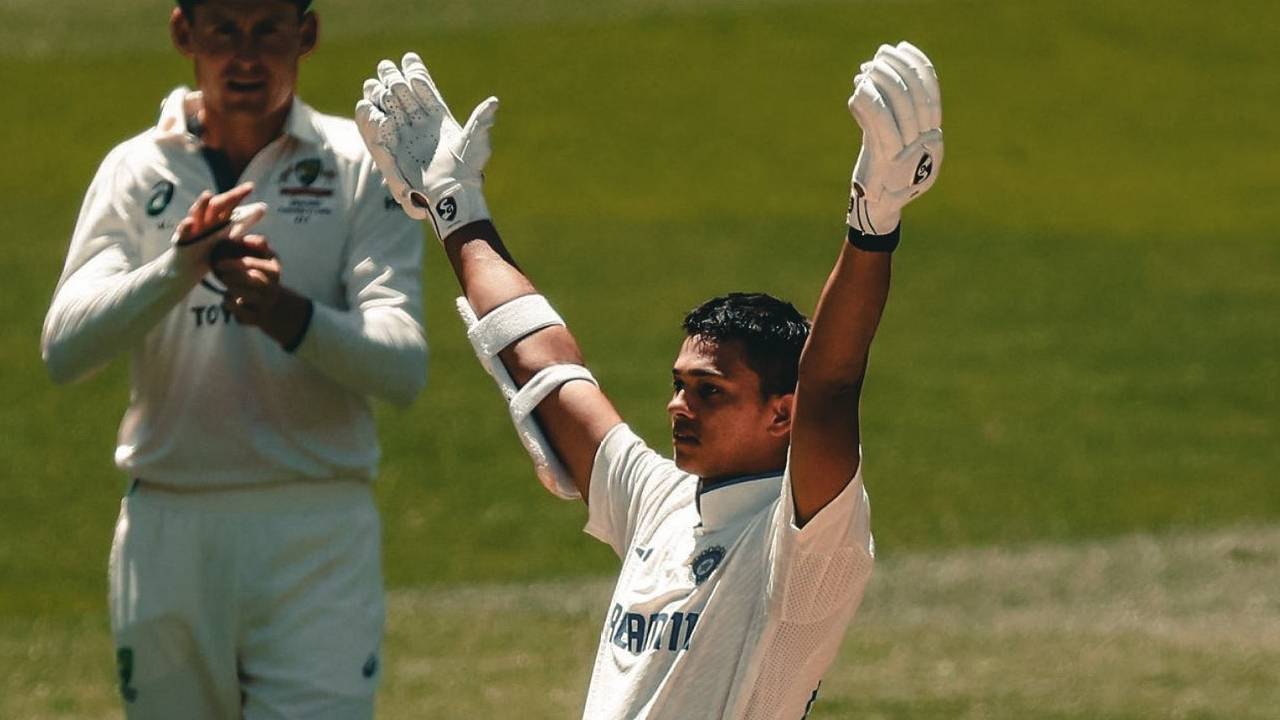 Jaiswal scoring a Test century