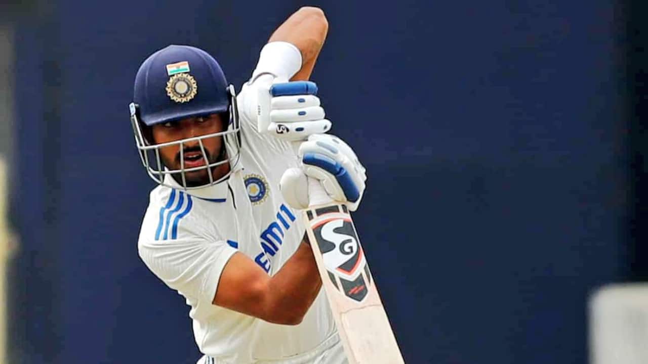 Jurel batting during a Test match