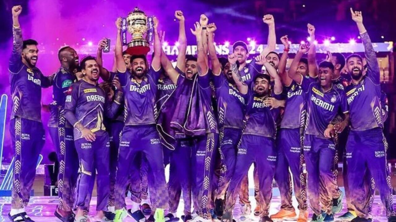 KKR lifting the IPL 2024 title