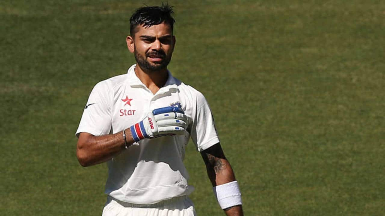 Kohli batting during a Test match