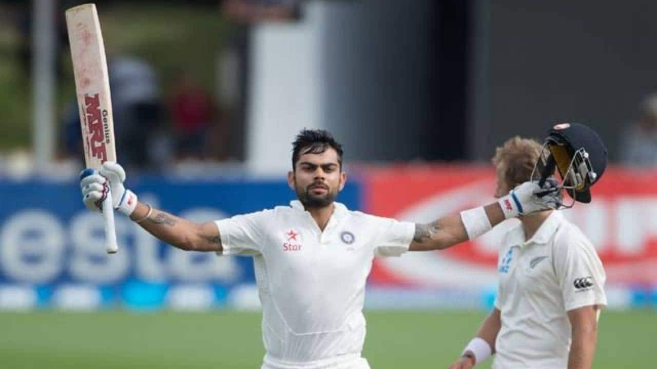 Kohli scoring a Test century