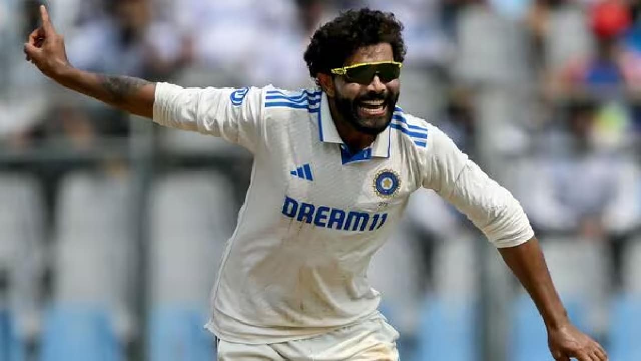Jadeja taking a wicket during a Test match