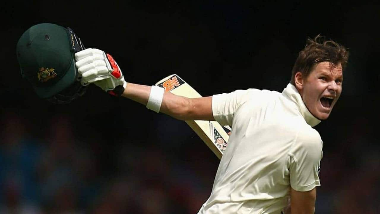 Smith scoring a Test century 