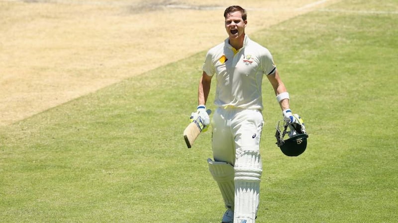 Smith scoring a Test century