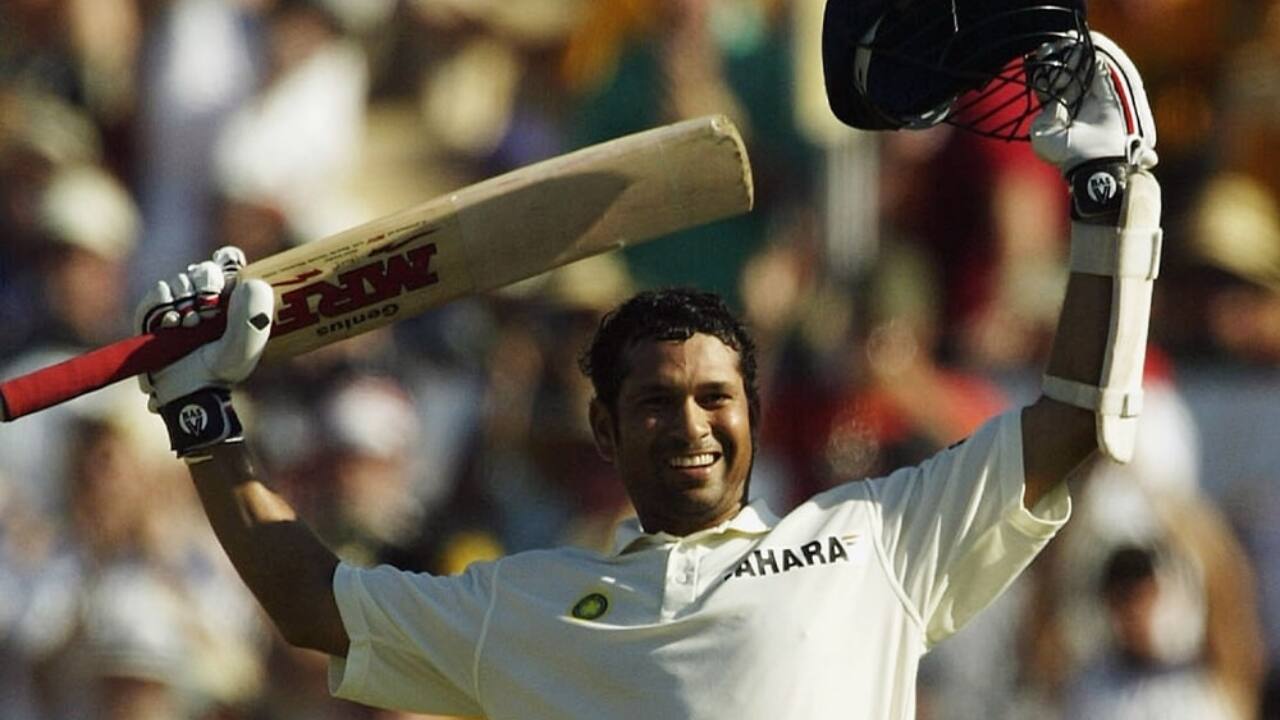 Tendulkar scoring a Test century