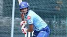 Urvil batting in the nets