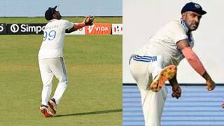 IND vs NZ r Ashwin can not believe that he take Daryl Mitchell catch give unique reaction
