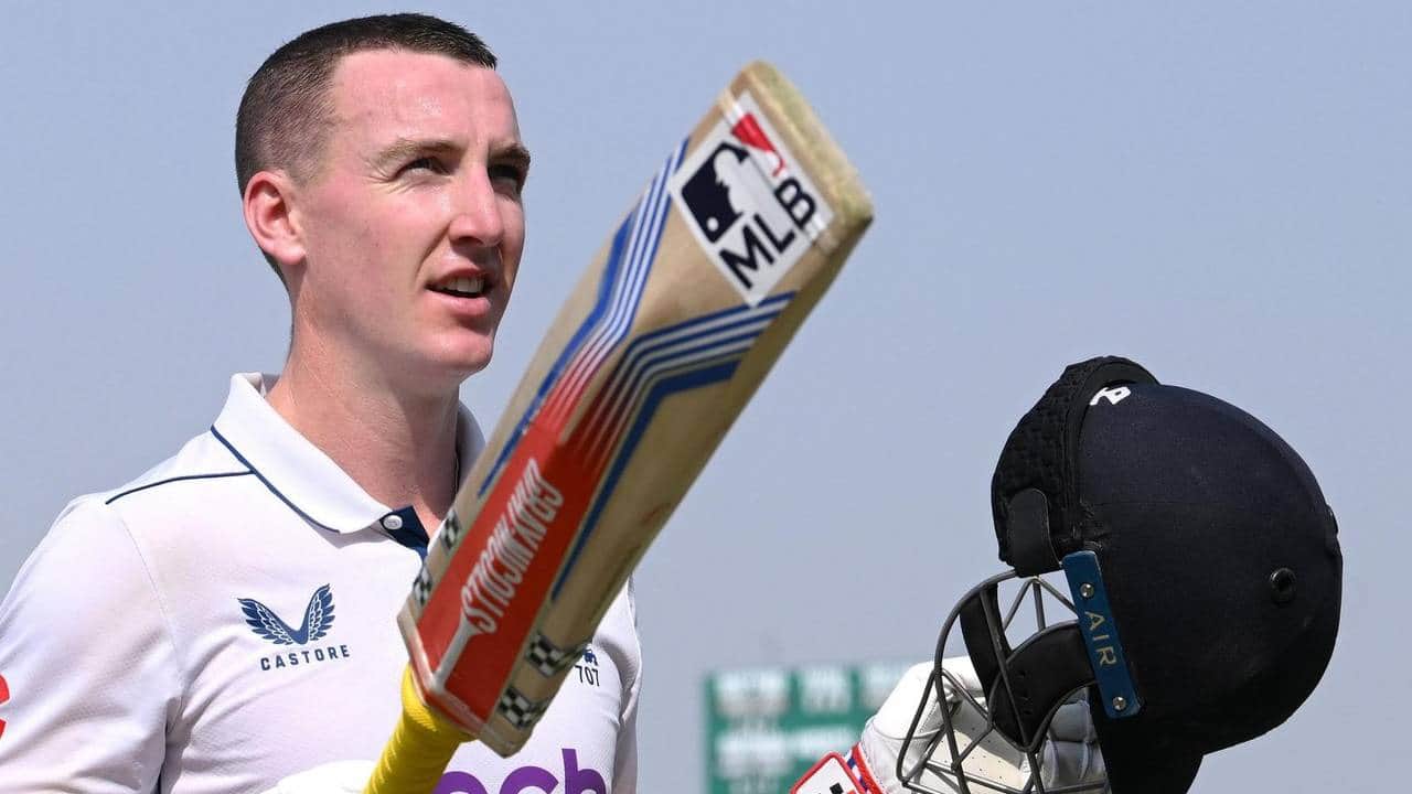 Brook scoring a Test century